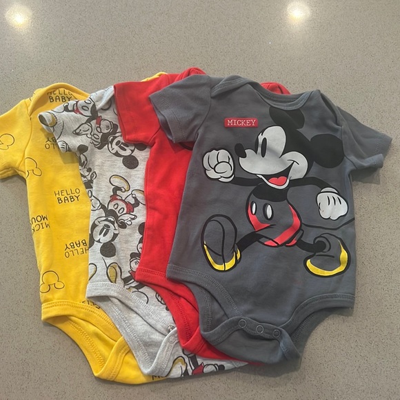Mickey Mouse 6-9 onesies set of 4 - Picture 1 of 5